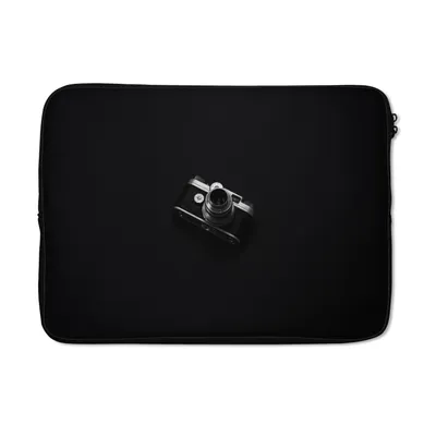 Produktbild von MuchoWow® Laptop Hülle 13 Zoll Schwarz - Kamera - Design - Weiß Laptoptasche - Laptophülle - Sleeve - Rundumschutz