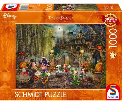 Zdjęcie produktu dla Thomas Kinkade Studios: Kolekcja Disney Dreams - Mickey & Minnie Halloween Fun (1000 elementów)