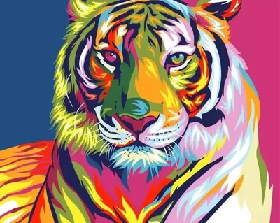 Produktbild von Malen nach Zahlen – Regenbogentiger 40 x 50 cm – ArtiFly