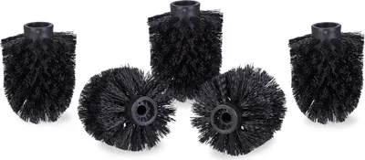 Produktbild von Relaxdays WC Bürstenkopf im 5er Set, lose Toilettenbürsten 9,5 mm Gewinde, Ersatzbürstenkopf Durchmesser 8 cm, schwarz