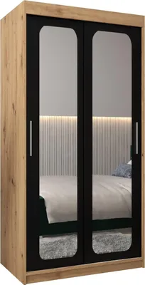 Produktbild von MEBLE KRYSPOL Promo 3100 Schlafzimmerschrank zwei Schiebetüren - Artisan + Mattschwarz