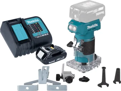 Produktbild von Makita DRT 52 SY1 Akku Kantenfräse 18 V 6 mm Brushless + 1x Akku 1,5 Ah + Ladegerät