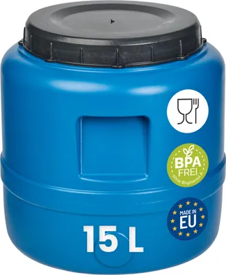 Image de Garronda 15L Fût à col large Fût d'ensilage Fût de fermentation Fût de fermentation Fût d'alimentation (bleu)