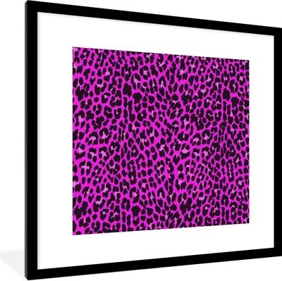 Produktbild von MuchoWow® Gerahmtes Poster Leopardenmuster - Muster - Rosa 40x40 cm - Poster mit Schwarzem Bilderrahmen Wandposter Rahmen Foto Bilder - Poster - Plakat im Rahmen
