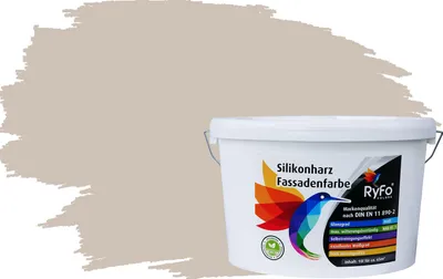 Produktbild von RyFo Colors Silikonharz Fassadenfarbe Lotuseffekt Trend Kaschmirgrau 10l - bunte Fassadenfarbe, weitere Grau Farbtöne und Größen erhältlich, Deckkraft Klasse 1