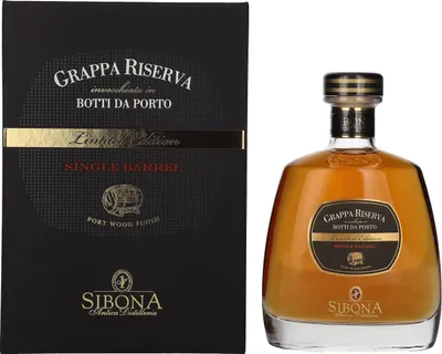 Produktbild von Sibona GRAPPA RISERVA Botti da Porto SINGLE BARREL Limited Edition 44% Vol. 0,7l in Geschenkbox