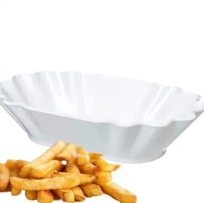 Produktbild von Wiederverwendbare Currywurstschale, oval, für Pommes frites, spülmaschinenfest