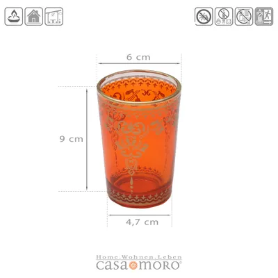 Produktbild von Glas Teelichthalter Orange Gold 6er Set