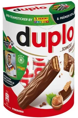 Produktbild von duplo Duplo das Original, 10 Riegel mit Waffel, Nugatcremefüllung und Schokoladen-Überzug