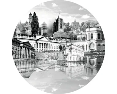 Produktbild von Glasbild Kassel Wahrzeichen grau I Ø 20 cm