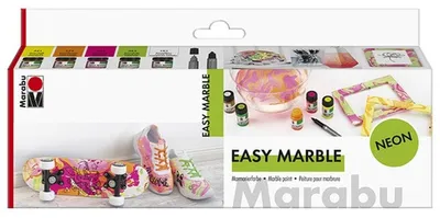 Produktbild von Marabu Easy Marble, Grün, Orange, Pink, Transparent, Gelb, Flüssigkeit, 75 ml, 5 Stück(e)