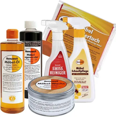 Produktbild von Renuwell Möbel Öl Regenerator Schnellpflege Reiniger Set