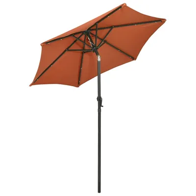 Zdjęcie produktu dla vidaXL Parasol z oświetleniem LED terakota 200x211 cm aluminium