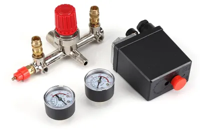 Image de Soupape de régulation de pression pour compresseur d'air, régulateur 90–120 PSI avec double manomètre