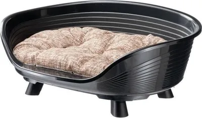 Obrázek produktu pro Pelíšek pro psy a kočky, 73 x 55 x 27 cm, černý, polštář Ferplast Relax, plastový koš
