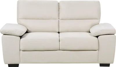 Produktbild von BELIANI 2-Sitzer Sofa Hellbeige Stoffbezug Breite Armlehnen Dicke Sitzkissen Modern Gemütlich Wohnzimmer Büro Sitzmöbel Couch Zweisitzer Polstersofa