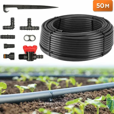 Produktbild von Tropfrohr 16 mm mit Druckkompensation Gartenschlauch 50m Tropfbewässerung