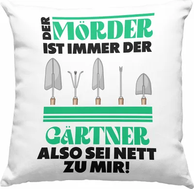 Produktbild von Trendation - Gärtner Deko-Kissen mit Füllung 40x40 mit Spruch Garten Hobbygärtner Geschenk Lustig Gärtnerin Geschenkidee (Blau)