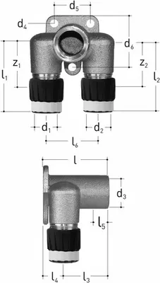Produktbild von Sanipex MT-Armaturenanschluss doppelt 1/2 x 26 x 26 x 54 4611.250