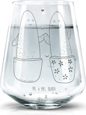 Produktbild von Mr. & Mrs. Panda Glas Kaktus Liebe - Transparent - Geschenk, Trinkglas, Trennung, Tumbler, Trinkgefäß, Love, Becherglas, Streit, Hochzeit, Kakteen, Paar