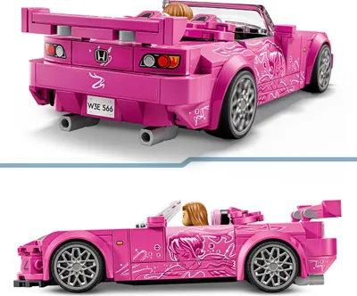 Produktbild von LEGO Speed Champions 2 Fast 2 Furious – Honda S2000  – Rosa Spielzeug-Auto und Suki-Mini-Figur mit Schraubenschlüssel – Geschenk für Kinder ab 9 Jahren, Jugendliche und erwachsene Filmfans 77241