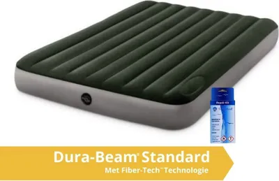 Obrázek produktu pro Intex Downy - Nafukovací matrace - Dvoulůžková - S vestavěnou pumpou a opravnou sadou - 203x152x25 cm - PVC - Zelená