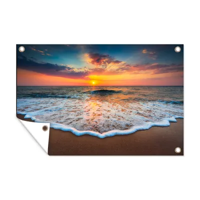 Obrázek produktu pro MuchoWow® Zahradní plakáty - Pláž - moře - západ slunce - 60x90 cm - Zahradní dekorace
