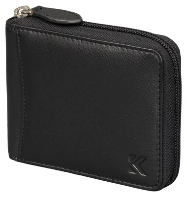 Produktbild von Leder Geldbörse Herren Portemonnaie RFID Querformat Geldbeutel Echtleder (9967) Schwarz