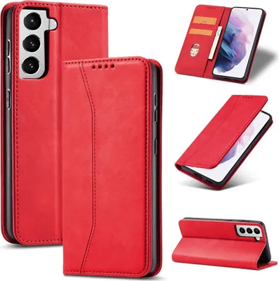 Produktbild von König Design Hülle kompatibel mit Samsung Galaxy S21 Kunstleder Handyhülle - Handy Case Rot