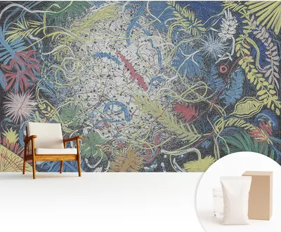 Produktbild von Fototapete  - 416x254 cm - Tapete - Wandtapete - Wandbilder - Dekofolie - Tapete Folie - Wand - Dekoration - Wohnzimmer - Pflanzenwirbel