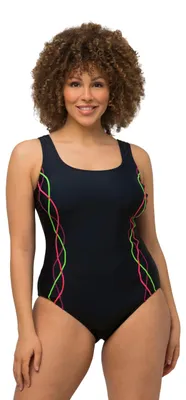 Productafbeelding van Ulla Popken, Damen, grote maten, badpak, details (zoals piping), band onder de borst, voering aan de voorkant
