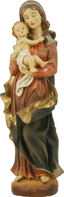 Produktbild von Heilige Madonna mit Kind 39 cm handbemalt Polyresin Deko Figur