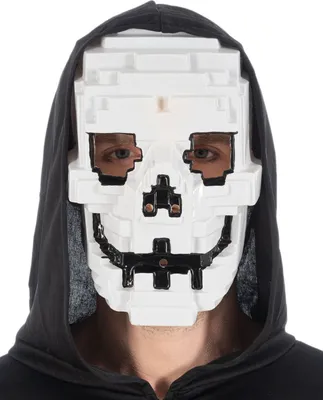 Produktbild von Halloween Maske "Gamer Totenkopf" | Weiß Schwarz