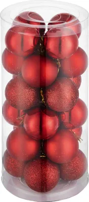 Immagine prodotto di set di 24 baubles natalizi tectake® in rosso diametro 4 cm