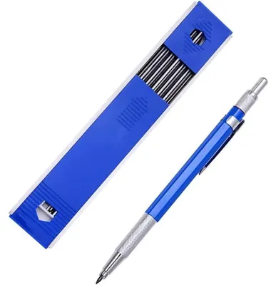 Produktbild von Druckbleistift 2.0mm Blau mit 10 Minen und Spitzer für Skizzieren und Basteln