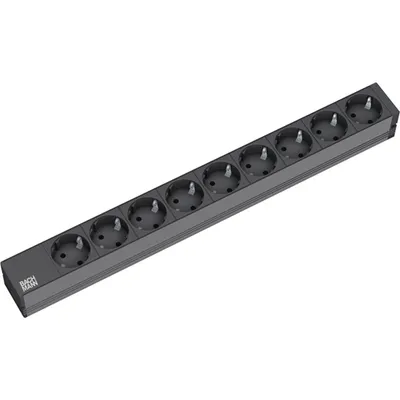 Produktbild von BACHMANN 19" Steckdosenleiste 9fach, ohne Schalter, schwarz