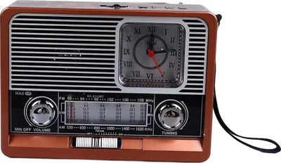 Obrázok produktu pre Vintage rádio multifunkčné AM FM SW pásmo hodiny baterka funkcia retro Bluetooth reproduktor pre domáce cestovanie kancelária