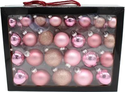 Produktbild von Weihnachts-Kugel Mix Paket 52 Stück rosa
