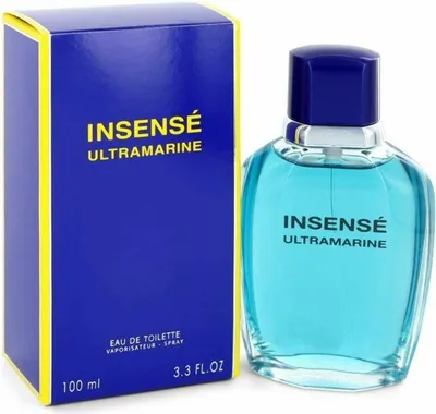 A bottle of Givenchy Insensé Ultramarine eau de Toilette for men and its packaging.