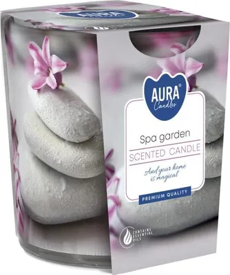 Zdjęcie produktu dla Świeca zapachowa w szkle BISPOL Aura 22H OGRÓD SPA