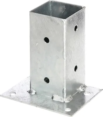Produktbild von Alberts Aufschraubhülse | für die bündige Befestigung an Geraden | feuerverzinkt | 71 x 71 mm | 2er Set