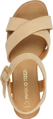 Produktbild von MARCO TOZZI Damen Sandale lowcut schlicht elegant bequem Schließe 2-28360-44, Größe:38 EU, Farbe:Beige