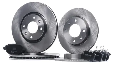 Produktbild von RIDEX Bremsenset Vorne Hinten Bremsscheiben Beläge Satz passend für PEUGEOT 307 CC (3B) 283 247mm