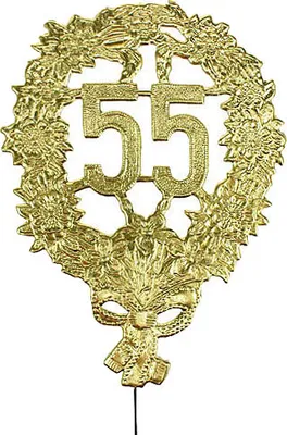 Produktbild von Jubiläumszahl 55 Gold Deko Ø8cm 10er Set für Geburtstagstorte und Party, 10 Stück
