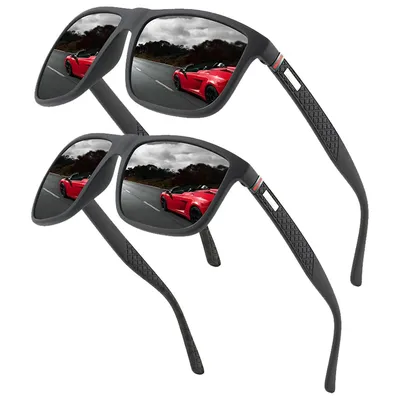 Produktbild von STILVORA Sonnenbrille polarisiert, polarisierte Sonnenbrille schwarz-grau, UV400 Sonnenbrille, Uni Sonnenbrille polarisiert, Sonnenbrille Outdoor Reisen