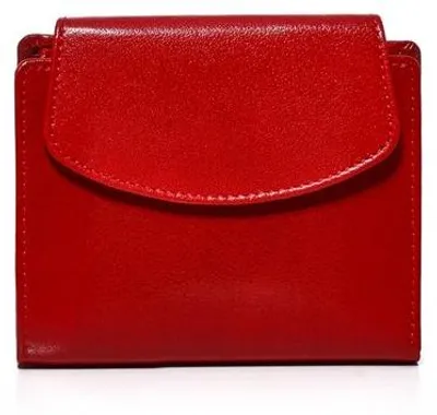 Produktbild von Damen Geldbörse Leder Rot Portemonnaie klein mit Münzfach Kartenfächer Geschenkbox Belveder BW31