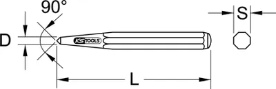 Produktbild von KS Tools Körner, 8-kant, Ø 6 mm