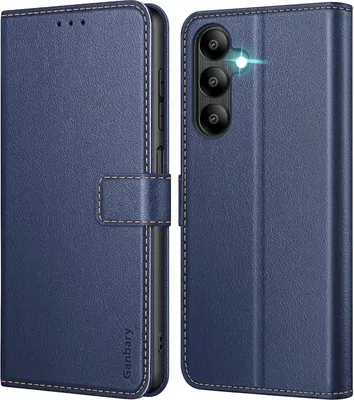 Produktbild von Handyhülle Samsung Galaxy A05s Leder Klapphülle Blau Standfunktion