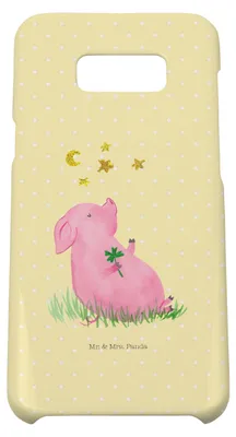 Produktbild von Mr. & Mrs. Panda Samsung Galaxy S8 plus Handyhülle  Schwein Glück - Gelb Pastell - Geschenk, Motivation, Cover, Glücksbringer, Träume, Sterne, Lustige Sprüche, Handy