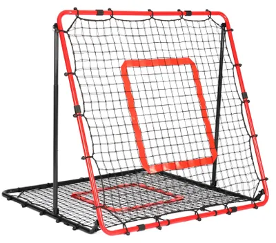 Imagen del producto de Red de rebote, de doble cara, de 1,2 x 1,2 metros, con ángulos ajustables, para entrenamiento de fútbol